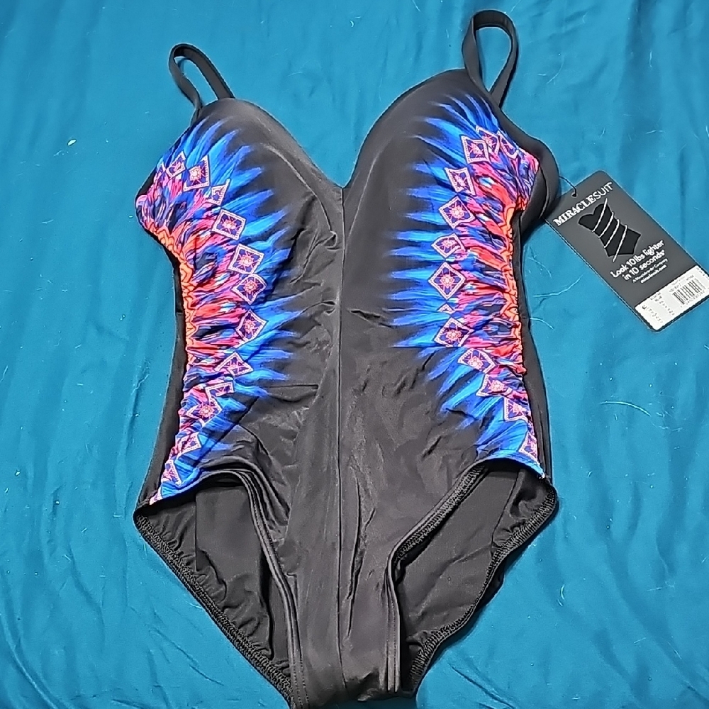Black and Multicolor Women's Swimsuit
